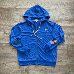 P.J. Salvage Royal Blue Hoodie with Pastel Trim